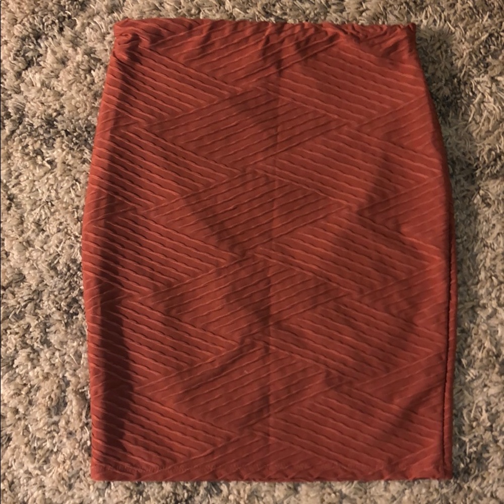 Rust Color Pencil Skirt